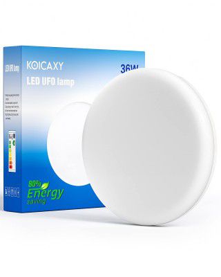 Koicaxy 36W Ceiling Light, 18.5CM Diameter Low Profile 6500K Round Flush Mount Close to Ceiling Lights