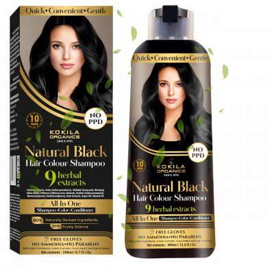 Kokila NO PPD Shampoo Hair Colour - Black 400ml 