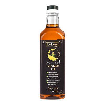 KOKORO Kacchi Ghani Mustard Oil cold pressed wood pressed (1 Litre)