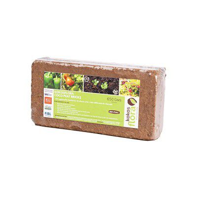 KOKOSFLORA Cocopeat 650gm Expands up to 4 KG of Pure Cocopeat Powder - No Soil/No Dust/Low EC (Cocopeat Brick)