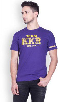 KOLKATA KNIGHT RIDERS  Printed Men Round or Crew Purple T-Shirt