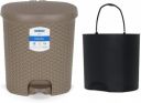 KOLORR 6 L Magnum Lightweight Pedal Pack of 1 Brown Wastebin with Inne...