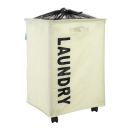 KOLORR 75L Large Laundry Bag for Clothes with Wheels/Cloth Hamper Basket Foldable with Lid Fabric Cover – White...
