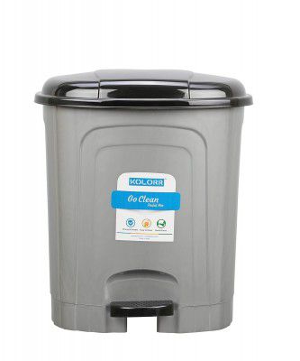 KOLORR Go clean 30 Litres Large Size Plastic Pedal Dustbin Trash Can/Garbage Waste Bin with Lid