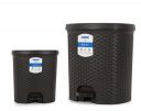 Kolorr Magnum Dustbin Combo Pack of 2 Plastic Pedal Dustbins  6+ 14 Liters (Dark Brown)...