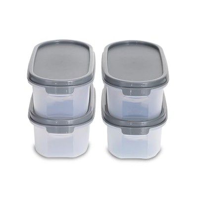 KOLORR Oval 500Ml Modular Plastic Kitchen Storage Containers Set, Pack Of 4 | Dry Food Organizer | Air Tight Grocery Jar/Container | 100% Bpa Free| Food Grade | Transparent