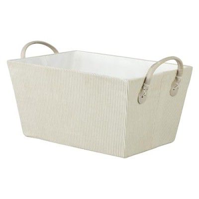 KOLORR Plume Large Cloth Basket | Beige | Fabric Storage Cubes Organizer with Handles Baskets