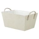KOLORR Plume Large Cloth Basket | Beige | Fabric Storage Cubes Organizer with Handles Baskets...