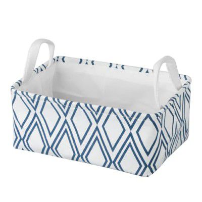 KOLORR Riviera Small Cloth Basket | Blue, Books, Shelves, Closet, Large Storage Box | 34 * 23 * 15 cm