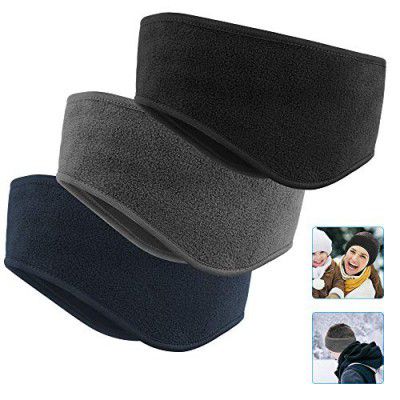 Komake Ear Warmers Headband,3 Pack Earmuff Headband Fleece Earmuffs Running Headband 