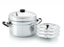 Komal Small Idly Cooker with 4 x 3 Idly Stand,Silver...