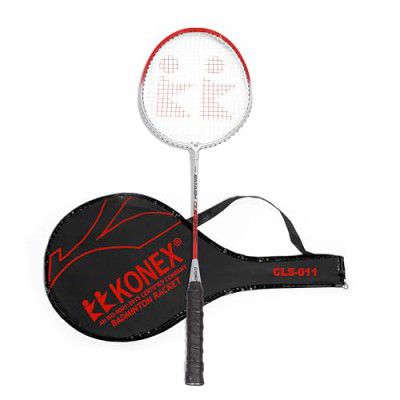 Konex LightWeight Aluminium Composite Badminton Racquet with Free 3/4 Cover | for Beginner and Intermediate Players (Pack of 1, Red)