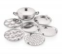 Konquer TimeS komal Multi Kadai with Induction Bottom 6 Pcs Set,1-Steamer Plate,1 Mini Idli Plate (19 Cavities),2 Idli Plates,2 Dhokla Plates. Heavy Quality....