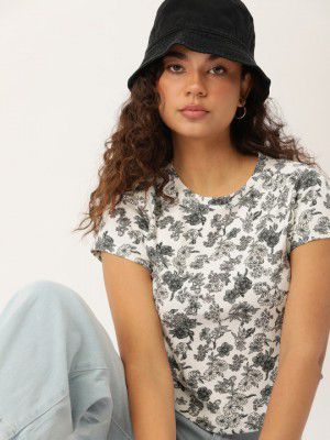 Kook N Keech Floral Print Slim Fit T-shirt