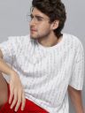 Kook N Keech Valentine White & Grey Printed Oversized Drop-Shoulder Sleeves T-shirt...