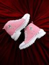 Kook N Keech Women Pink & White Lightweight Comfort Insole Textile Contrast Sole Sneakers...