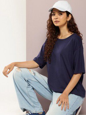 Kook N Keech Women Solid Pure Cotton T-shirt
