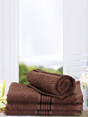 KOPA by Bianca 400 GSM Quick Dry 100% Cotton Soft Terry Towel -4Pc Face Towel (D'Ross) Solid-Brown