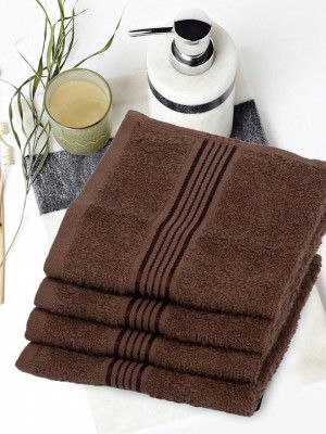 KOPA Set Of 4 Brown Solid 380GSM 100% Cotton Hand Towels