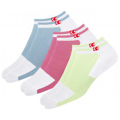 KOPNHAGN Women Socks Cotton Cushion Sports Ankle Socks, Pack of 3, Multicolor, Free Size