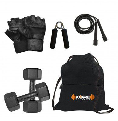 Kore DM-1kg-Combo 167 Dumbbells Set, with Gym Accessories