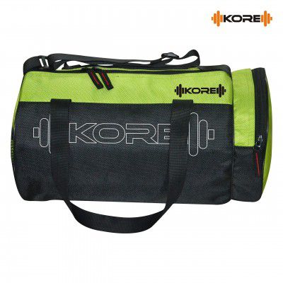Kore FUSION-5.1 Gym Bag with One side Pocket, One side Ventilated Mesh and Carry Handels (Green/Black)