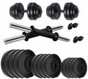 Kore PVC 20-50 Kg Home Gym Set with One Plain + One Curl and One Pair Dumbbell Rods with Gym Accessories and Punching Bag...