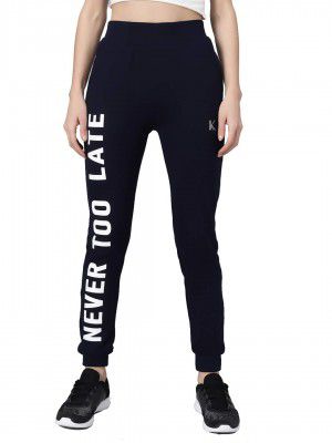 KOTTY Blue Poly Cotton Sports Women Trackpant - KTTWOMENSTRACKPANTS11S