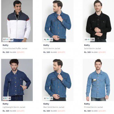 Kotty Men's Jacket Upto 81% Off | Starts ₹389