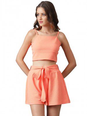 KOTTY Women Polyester Blend Solid Co-Ord And Dress Set