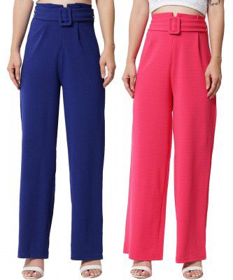KOTTY Women Regular Fit Multicolor Viscose Rayon Trousers