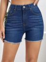 Kotty Women Washed Skinny Fit High-Rise Denim Shorts...
