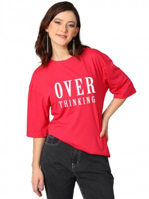 KOTTY Women's Cotton Blend Printed Oversized T-Shirts