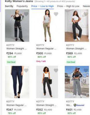 UP TO 88% OFF Kotty Womens Jeans Starts at 294