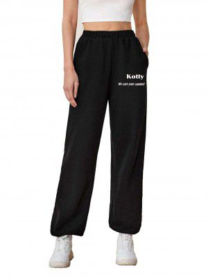KOTTY Women's Printed Regular Fit Track Pants