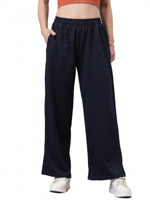 KOTTY Women's Solid Dark Blue Track Pants