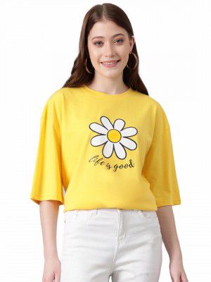 KOTTY Women’s Solid Slim Fit T-Shirt – Classic Round Neck