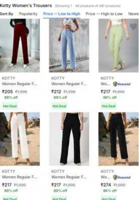 UP TO 88% OFF Kotty Womens Trousers Starts at 180