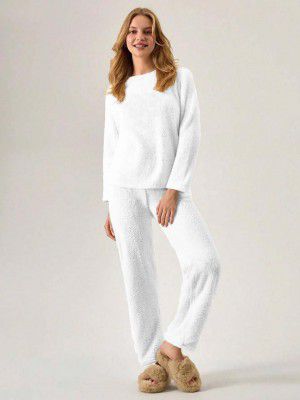KOTTY Women's Winter Lounge Set | Ultra-Soft Cozy Two-Piece Fleece Outfit for Stylish Warmth