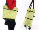 KPS Enterprise Polyester Trolley Luggage Bags Traveling Vegetable Grocery Clothing Bag with Light Weight and Medium Size with Wheels for Girls Boys Women Ladies Men (Green)...