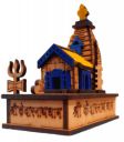 KRAAFTIQUE Shri Kedarnath Dham Temple in Wood Color 3D Model Mandir Statue - 04" x 02" x 04" Inch...