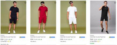 Kraasa Mens Solid Track Suit Upto 82% Off