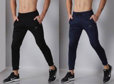 Kraasa Pack of 2 Men Solid Black Track Pants