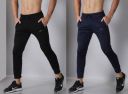 Kraasa Pack of 2 Men Solid Black Track Pants...