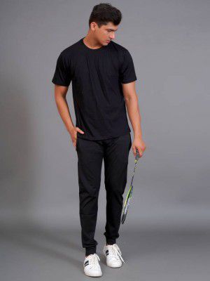 Kraasa Solid Men Co-ords Track Suit