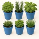 Kraft Seeds by 10club 6" Fleshy Flower Planters – Blue – Pack of 6...