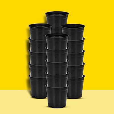 Kraft Seeds Plastic Nursery Seedlings Pots (20 Pcs, 6 Inch, Black) | Plant Seed Starting Pots | Garden Plant Pots for Indoors & Outdoors | Planting Pots for Balcony | Plant Containers for Home Plants