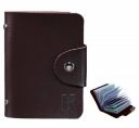 Kraptick 20 Slots Cardholder with Double-Sided Slots, Wallet for Cards with Leather Design (Brown)...