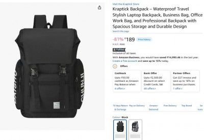 Kraptick Backpack – Waterproof Travel Stylish Laptop Backpack