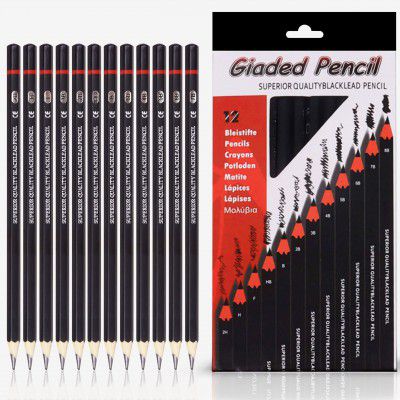 Kraptick Sketch Pencil Set - Drawing Pencil Set and Shading Pencil Set The Perfect Sketching Kit Of Charcol Pencils and Shading Art-(MFP322-RE)